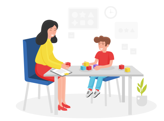 Иллюстрация работы специалиста компании Кроха с ребенком - Кроха.ua